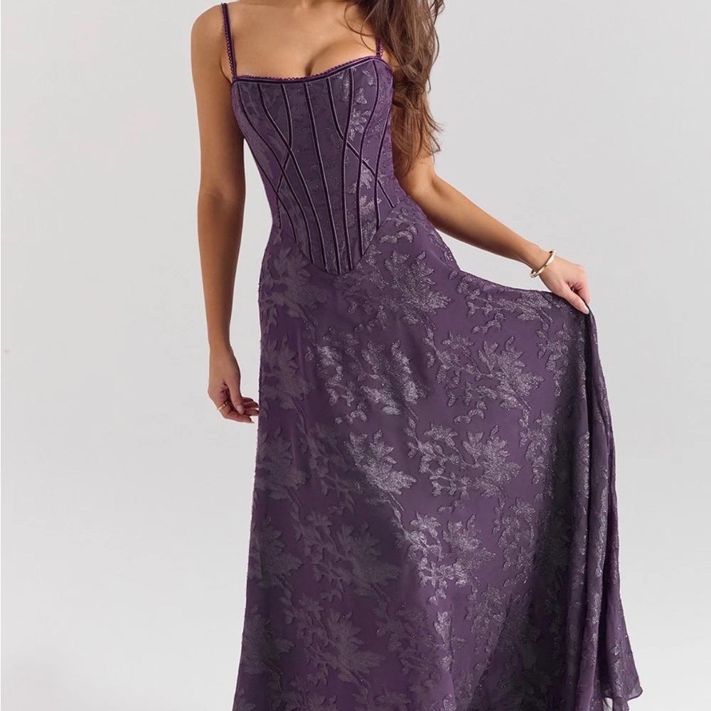 House of CB Esme purple corset dress, nwot